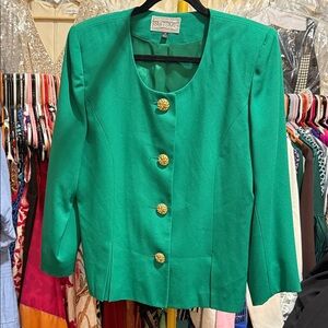Women’s suitsme Emerald Green Button-Front Blazer